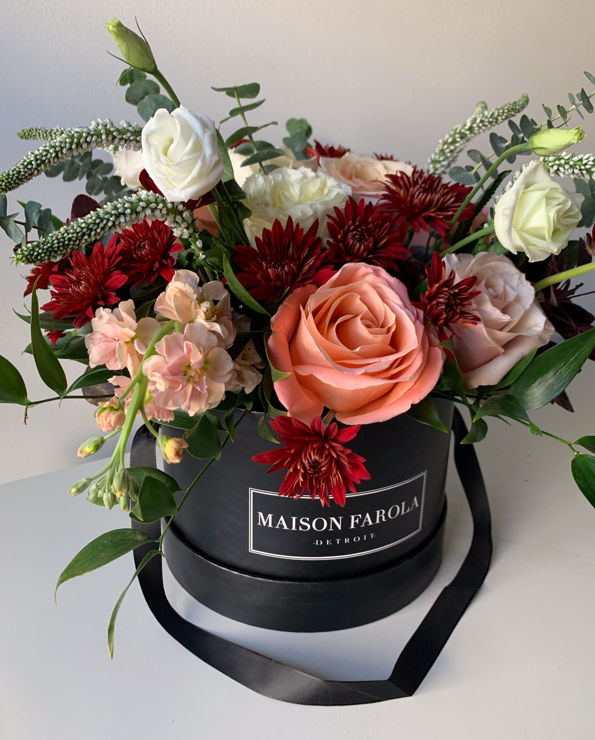 [flower_box], [maison_farola], [arrangement], [flowers], [birthday], [mothers_day], [delivery], [hat_box], [english_garden], [affordable_flowers], [blumz], [pot_and_box], [made_floral], [blush_and_co], [tiffany_florist], [blossoms], [fleurdetroit], [gift], [easter], [centerpiece], [baby_shower], [baby_girl], [baby_boy], [baptism], [event], [communion], [sympathy], [corporate], [flower_bouquet], [preserved]