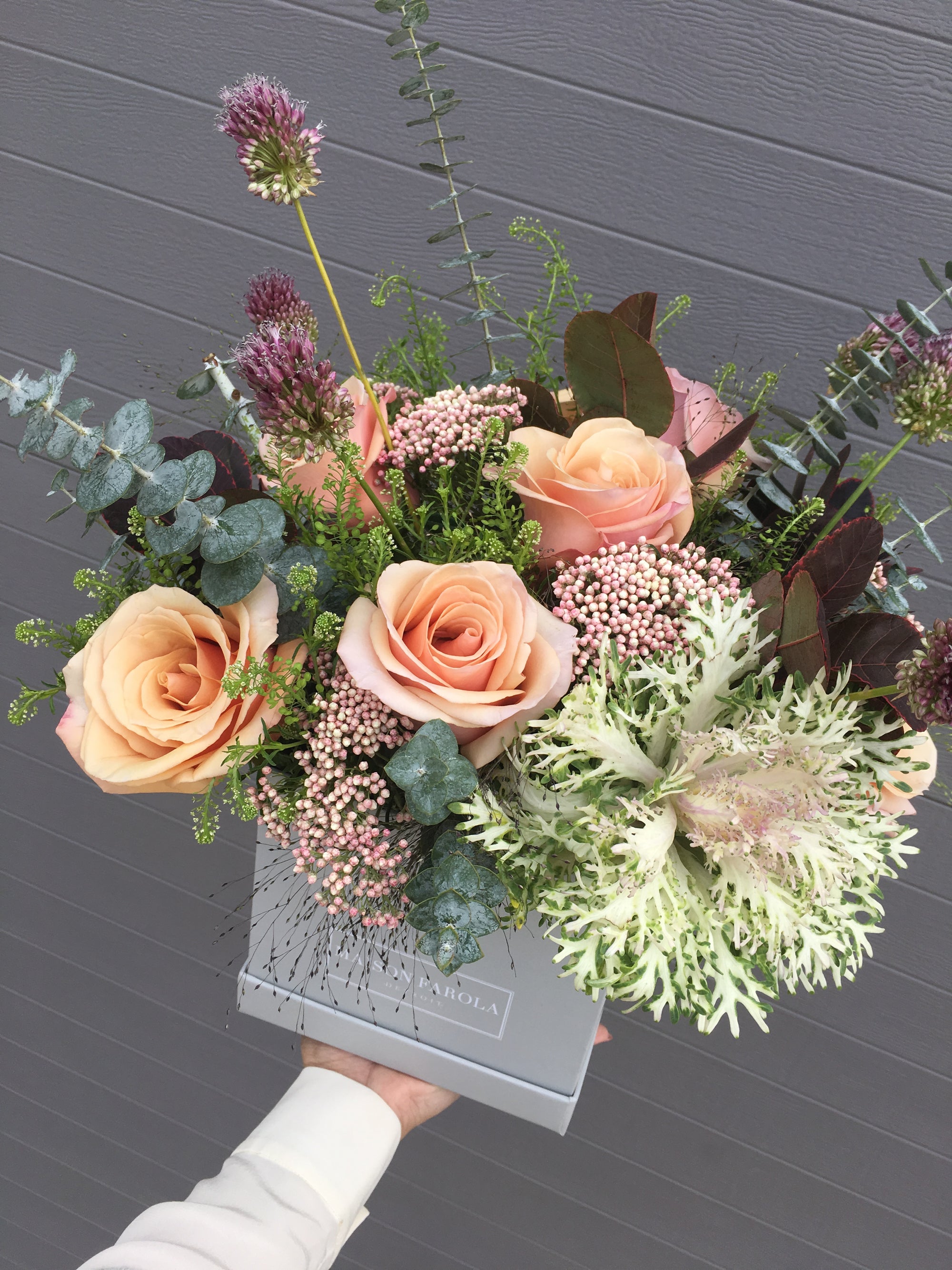 [flower_box], [maison_farola], [arrangement], [flowers], [birthday], [mothers_day], [delivery], [hat_box], [english_garden], [affordable_flowers], [blumz], [pot_and_box], [made_floral], [blush_and_co], [tiffany_florist], [blossoms], [fleurdetroit], [gift], [easter], [centerpiece], [baby_shower], [baby_girl], [baby_boy], [baptism], [event], [communion], [sympathy], [corporate], [flower_bouquet], [preserved]